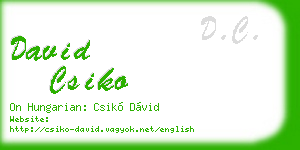 david csiko business card